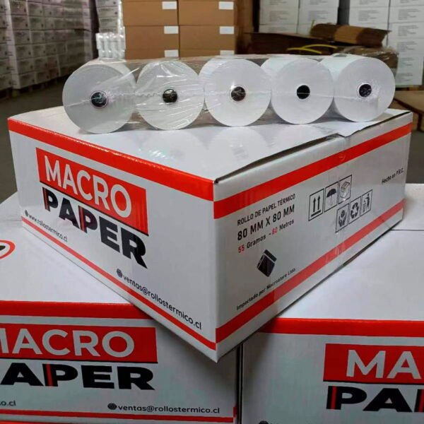 Rollos Térmicos para Boleta y Factura 80×80mm 55Grs / 5 und